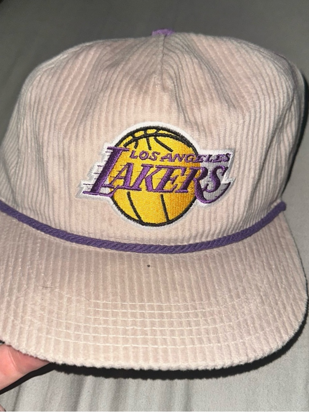 Pink Corduroy Rope Cap